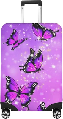Funda protectora para maleta de viaje de 18-22 pulgadas púrpura mariposas niñas mujeres Foto 1 de 4