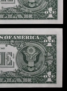 MULE/NON MULE CHANGEOVER PAIR $1 1981A Gem CU Fed. Reserve Notes G24343819B-20B - Picture 1 of 3