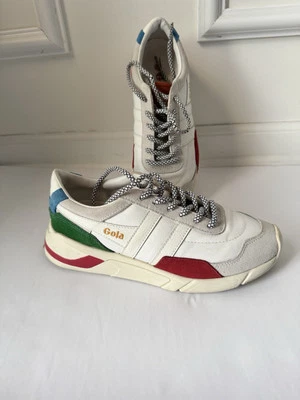 Gola Eclipse Trident CLA596 Mujer 7 Blanco Gris Cuero Estilo de Vida Tenis Zapatos Foto 1 de 4