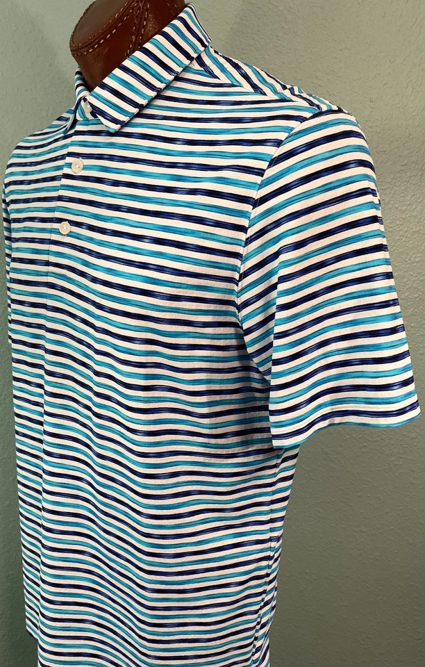 IBKUL Golf S/S absorbente, UPF 50 POLO talla L LANDON ESTAMPADO RAYAS (PÚRPURA/AZUL/BLANCO) Foto 1 de 2