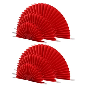 6 pezzi ventaglio pieghevole stile cinese ornamento decorativo pieghevole ventaglio Prop (rosso) - Foto 1 di 12