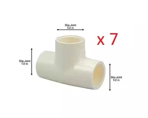 (7) Pack NIBCO 1/2 pulg. x 1/2 pulg. CPVC-CTS All Slip Tee Fitting Pro Pack - Imagen 1 de 1