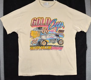 Vintage 80er Gold Cup Silber Dollar Speedway Hemd Herren Extra Large Chico CA - Bild 1 von 14