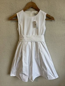 J Crew Girls' pleated bow dress in taffeta Size 8 White - Picture 1 of 4