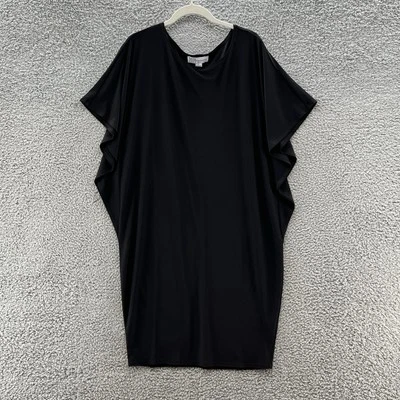 David Meister Dress Large Black Stretch Jersey Relaxed Elegant Minimal Travel - Image 1 of 4