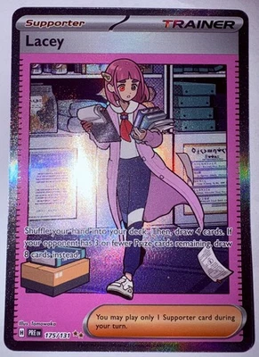 🔥 Pokemon TCG Prismatic Evolutions Lacey SIR  175/131 PSA 🔟 contender! 👀  - Image 1 of 2