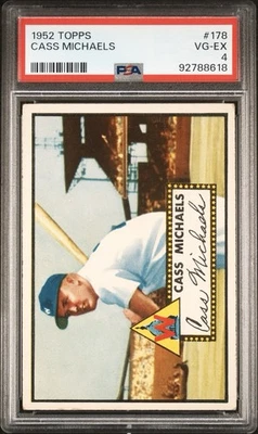 1952 Topps - Cass Michaels #178 - PSA 4 - Newly graded - Great Centering - Image 1 of 2