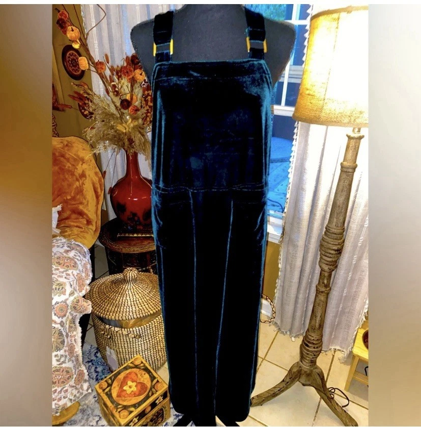 Elegante Mono Terciopelo Verde Años 90 Vestido Estudio FacilidadTalla: 8 Foto 1 de 4