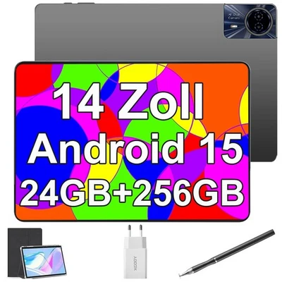 2025 14Zoll Tablet Android15 24GB +256GB Tablet 5G WiFi Pad 2SIM LTE Netflix Pad - Bild 1 von 4