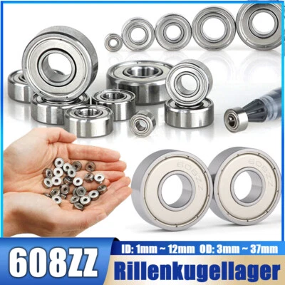 608ZZ Mini Kugellager Rillenkugellager Miniatur - Innen Ø 1/2/3/4/5/6/7/8/9~12mm - Bild 1 von 4