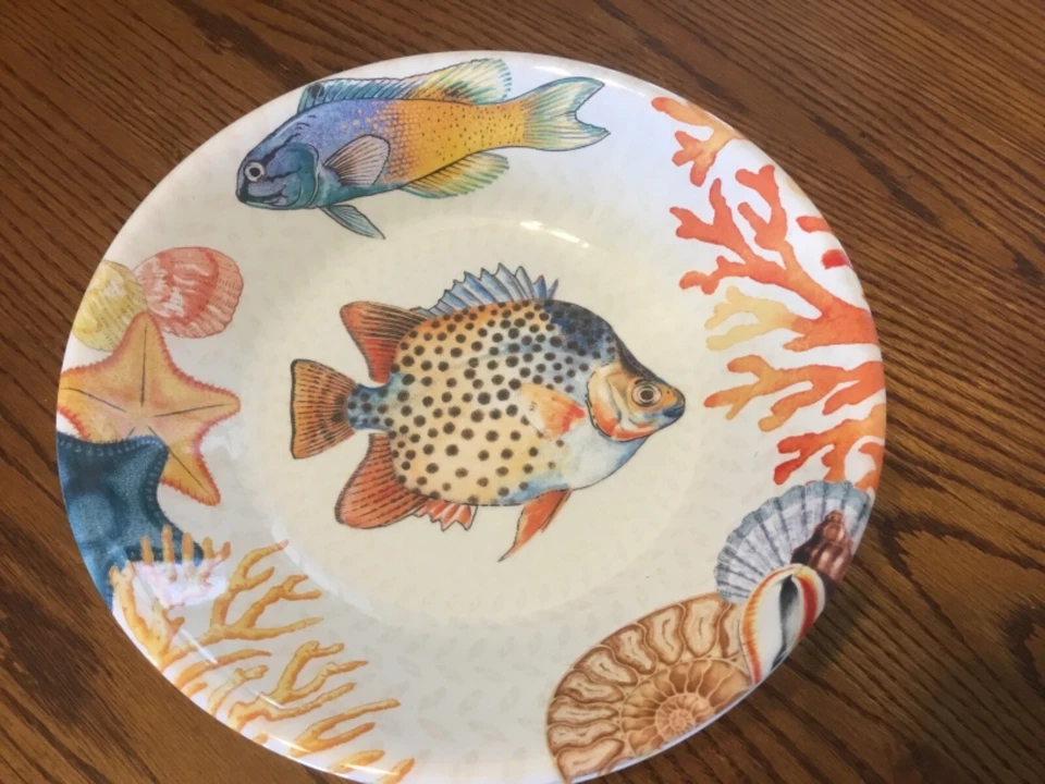 Williams Sonoma HAWAII Tropical PESCADO sopa/tazones/melamina-nuevo con etiquetas juego de 4 Foto 1 de 1