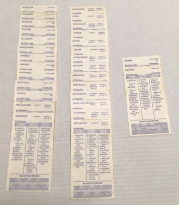 1990 Strat-O-Matic Baseball Pittsburgh￼ Pirates Team 27 Player Cards+2/OK Cond - Image 1 of 2