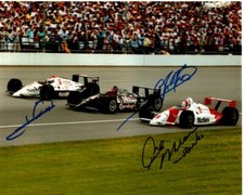 MARIO ANDRETTI A.J. FOYT and RICK MEARS signed autographed 8x10 INDY 500 photo