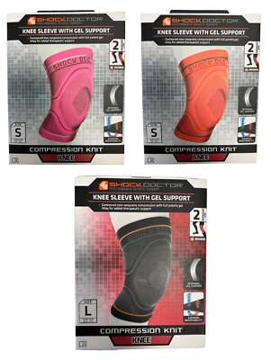 Knee Support Brace Strap Adult Shock Doctor Compression Sleeve with Gel - New - Image 1 of 3