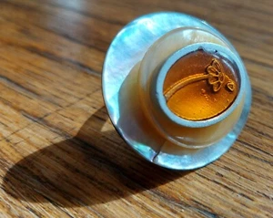 Dreiteiliger Ring in Orange-Perlmutt ~ 7g leicht - Bild 1 von 7