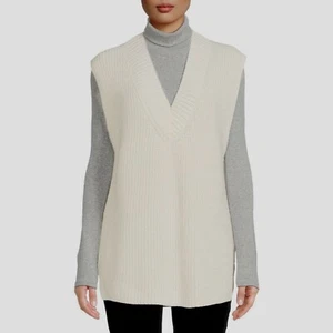 Time and Tru Damen Pullover Weste, Winter weiß, Große 12-14 - Bild 1 von 6