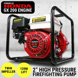 2" Petrol High Pressure Water Pump GX200 HONDA Engine Fighting Twin Impeller - Picture 1 of 10
