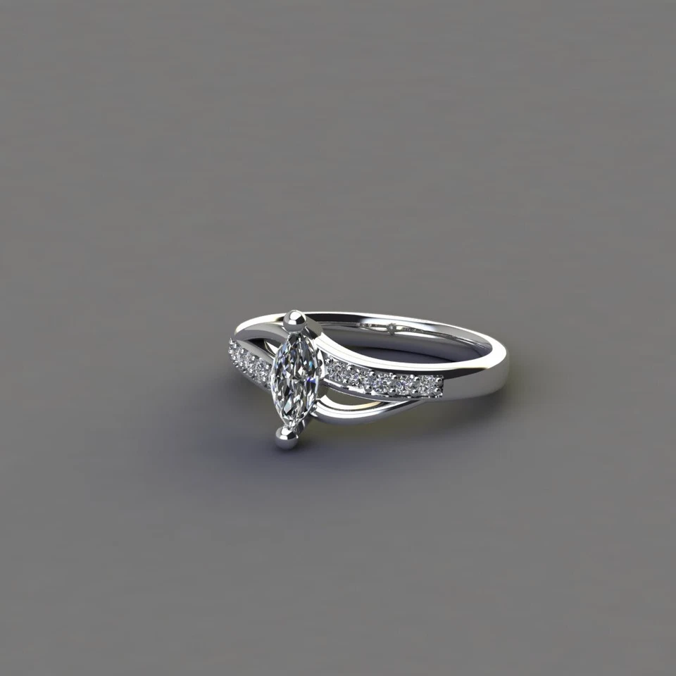 0.30ct Marquise Cut Lab created Diamond Ring - Image 1 of 4