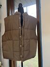 VINTAGE Nelson Puffer Vest Brown Womens Men's XL Quilted USA Lined INSULATED