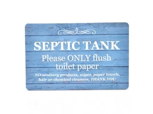 Sign for Toilet, Bathroom, W.C, Septic Tank - Dark Blue Self Adhesive - Picture 1 of 8