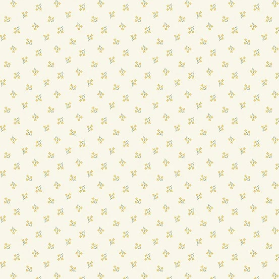 1800’s Reproduction Cotton Fabric 1Yd St. Leonard Yellow Flowers - Image 1 of 1