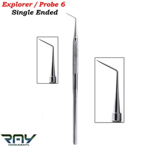 Dental Explorer 6 Sonda Endodóntica de un solo extremo Diagnóstico Cálculo Depósitos CE - Imagen 1 de 4