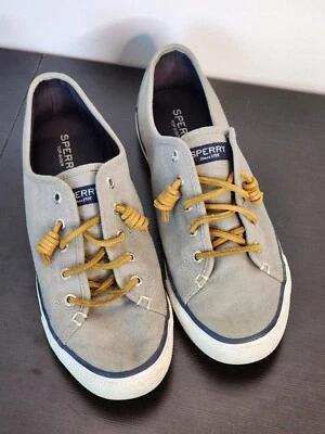 Zapatos de barco de lona gris claro Sperry Top Sider Seacoast STS90551 8M Foto 1 de 4