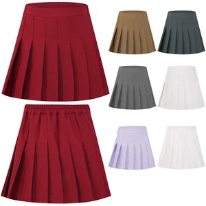 Kids Girls Pleated Skirt Amusement Park A-Line Skirts Picnic Miniskirt Beach - Picture 1 of 60