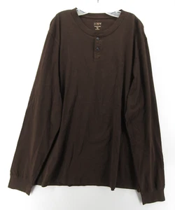 J Crew Shirt Men XXL Tall Brown Oarsman Vintage Jersey LS Henley T Preppy 2XLT - Picture 1 of 10