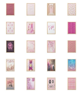 Ambesonne Pink Wall Art with Frame for Bathrooms Living Room Dorms - Picture 1 of 123