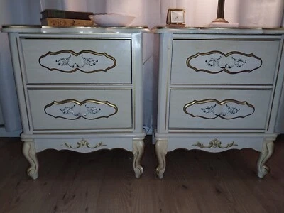 French Provincial Nightstand Bedroom Side Table 24"x16"x 24" Vintage Furniture - Image 1 of 3