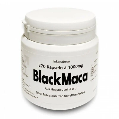 BLACK MACA 270Stk. KAPSELN à 1000mg aus Peru - HOCHDOSIERT! Inkanatura® Schwarz
