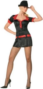 Lady Gangsta Gangster Moll Mob Girl Fancy Dress Up Halloween Sexy Adult Costume - Picture 1 of 8