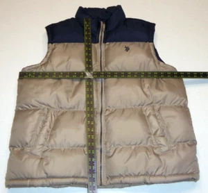 US, POLO ASSN. PUFFER VEST Full Zip MEN'S BEIGE/BLUE JACKET SIZE 2XL - Picture 1 of 8