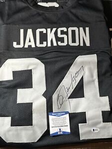 Bo Jackson Custom Signed Raiders Jersey Beckett COA