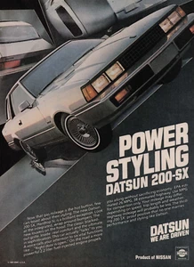 Anuncio impreso vintage 1982 Power Styling Datsun 200-SX techo rígido SL kilometraje de gasolina - Imagen 1 de 2