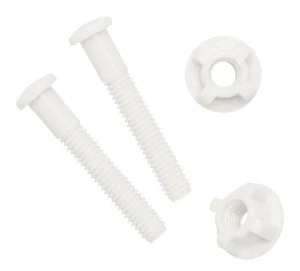 Universal White Plastic Toilet Seat Hinge Bolt Screw For Top Mount Toilet Seat - Picture 1 of 1