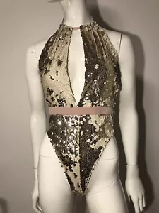 Neu Glitzer Pailletten Body - Bild 1 von 8