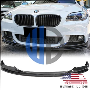 Para BMW F10 M Sport 2011 2012 2013 2014 2015 2016 tipo 3D fibra de carbono labio delantero - Imagen 1 de 7