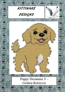 Puppy Dreams V - Golden Retriever Cross Stitch Kit. Kittiwake Beginner Kit - Picture 1 of 1