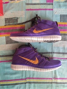 Nike Free Flyknit Chukka Grape Atomic Mango 2014 Us10 Rare - Picture 1 of 6