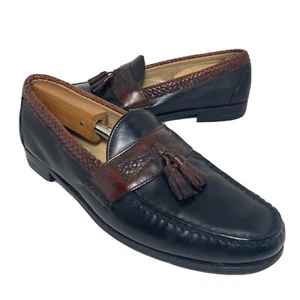 Allen Edmonds Mocasines Para Hombres 13 B Borla Cuero Negro Chile Sin Cordones Maxfield - Imagen 1 de 10