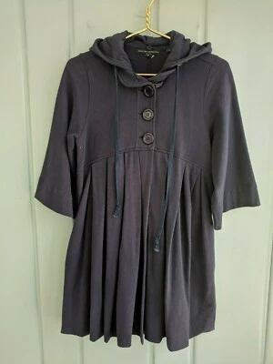 Miss Me Womens Medium Aline Hoodie Jacket Navy Removable Hood Swing Bell Sleeve - Image 1 of 4