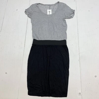 Vestido camisero Three Dots para mujer negro/gris talla grande Foto 1 de 4