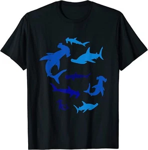 NEW LIMITED Hammer Head Sharks Swimming In The Deep Ocean Water T-Shirt - Picture 1 of 12