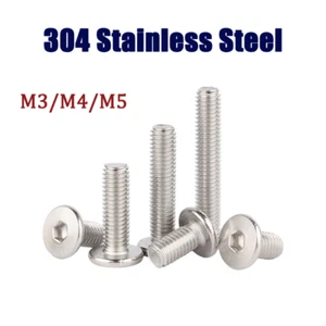 304 Edelstahl Flachkopf Innensechskant Schraube Schraube ultradünn M3/M4/M5 - Bild 1 von 50
