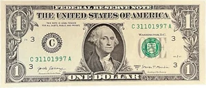 $1 One Dollar Bill 31101997 birthday anniversary March 11 or October 31, 1997 - Picture 1 of 4