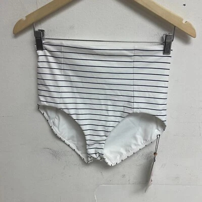 CALIA Women's High Rise Power Sculpt Swim Bottom Stripe White WSA22410PRT New! - Image 1 of 4