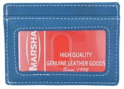 Mens Slim Leather Wallet Card Holder Window Credit Cash ID Pocket Thin Minimal - Image 1 of 4