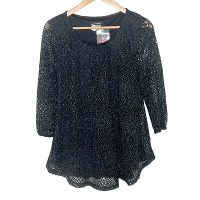 Top metálico de malla Cocomo para mujer pequeño transparente brillante tropical Resort Foto 1 de 4